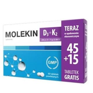Molekin D3 + K2, tabletki powlekane, 60 szt. (45 + 15 szt.)