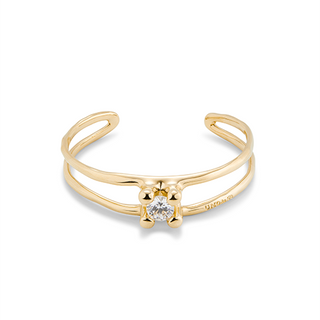 Pulsera Rígida Bañada En Oro 18K Con Circonita Blanca Oro M