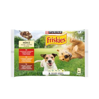 4 sobres x 85 g Friskies Carne en Salsa sobre para perros
