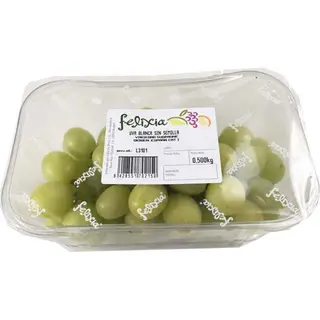 Uva blanca sin semilla en bandeja 500 g