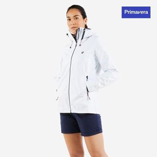 Chaqueta cortavientos impermeable Mujer 100 blanco.L Blanco