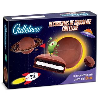 Galletas De Cacao Rellenas De Crema Bañadas Chocolate Galleteca 252 G