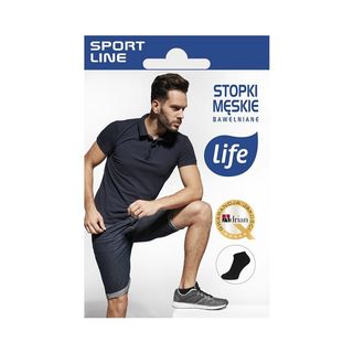 Life Męskie stopki bawełniane, czarne, rozm. 43-46