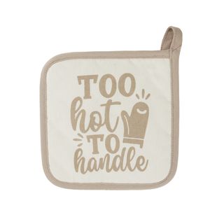 Presina quadrata - 20x20 cm bianco con scritta tortora