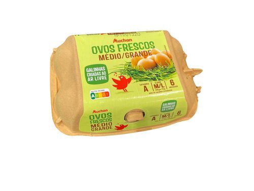 OVOS AUCHAN GALINHAS AR LIVRE CLASSE M- L MEIA DÚZIA