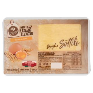 Carrefour Original Pasta Fresca Lasagne all'Uovo Sfoglia Sottile 250 g