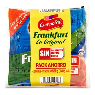 Salchichas Cocidas Frankfurt Campofrío 4 X 140 G