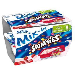Iogurte Mix-In Morango com Smarties Infantil Nestlé (emb. 256 gr (2 un))