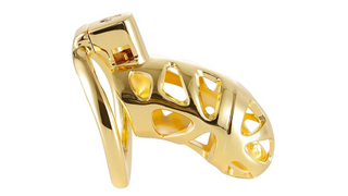 CockLock Very Lock chastity cage- Złota klatka na penisa 10,5cm x 3,5cm