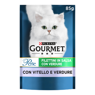 Purina Gourmet Perle Filettini in Salsa Verdure e Vitello 85g per Gatto