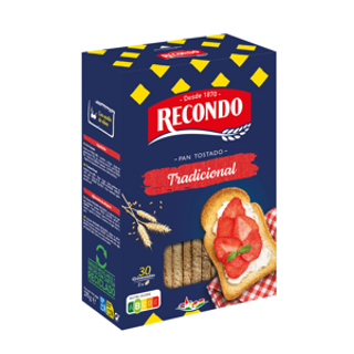 RECONDO Pan Tostado 30 Rebanadas Tradicional Recondo