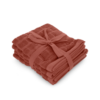 Set 4 Lavette Pop Corn cotone Brick - malva scuro