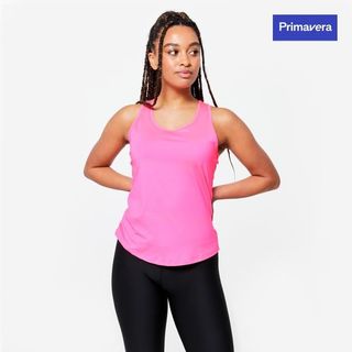 Camiseta Sin Mangas Fitness Cardio My Top Mujer Rosa Espalda Natación M Rosa