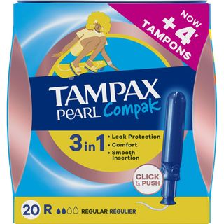 Tampon Regular Compak Pearl, Paquete 20 Unidades