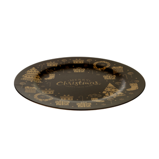 Sottopiatto Natale nero e oro - 33 cm