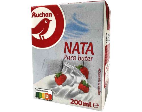 NATA AUCHAN UHT PARA BATER 200ML