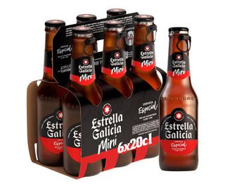 Cervezas Mini Estrella Galicia Especial Pack 6 Botellas X 20 Cl.