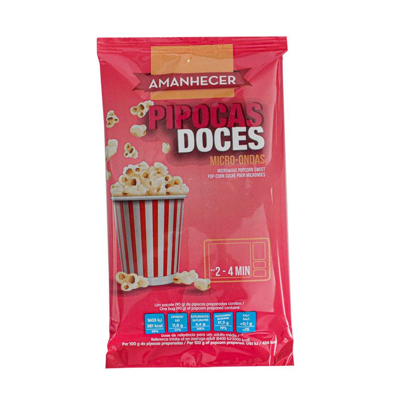 Amanhecer Pipocas para Micro-Ondas Doces 90g