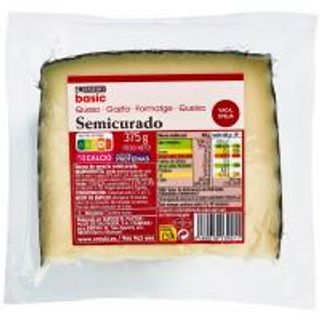 Queso Semicurado Eroski Basic Cuña 375 G (12765947)