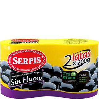 SERPIS Aceituna Negra Sin Hueso 2X200 G
