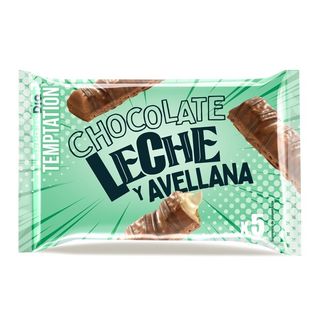 Barritas De Chocolate Con Leche Y Avellanas Temptation Bolsa 115 Gr.