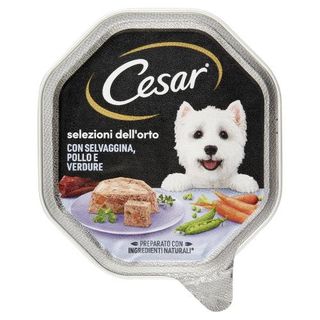 Cesar Selezione Dell'Orto Cibo Umido Cane In Vaschetta Con Selvaggina, Pollo E Verdurine 150 G - 163451