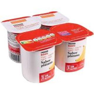 Yogur Sabor Plátano Eroski Basic 4X125 Gr. (231647)