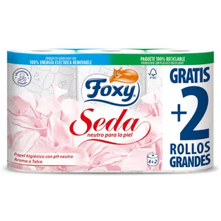 Papel Higiénico Seda 3 Capas Foxy 4+2 Uds.