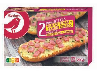 BAGUETES AUCHAN QUEIJO FIAMBRE 250G (2X125G)