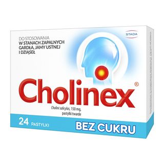Cholinex, 150 mg, pastylki do ssania (bez cukru), 24 szt.