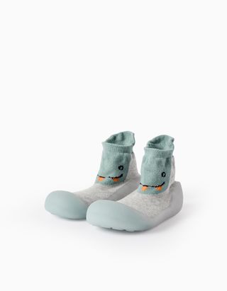 Steppies Meia-Pantufa para Bebé Menino 'Dinossauro' - Tamanho 21,5