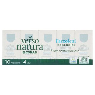 CONAD VERSO NATURA Fazzoletti Ecologici 4 Veli 10 Pacchetti - 8003170055056