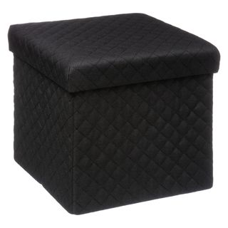 POUF CONTENITORE PIEGHEVOLE CM 31X31 NERO - JJA003653NOC