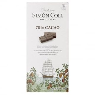 Chocolate 70% Cacao Simón Coll Sin Gluten 85 G.