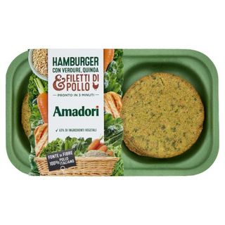 Amadori Hamburger Con Verdure, Quinoa E Filetti Di Pollo 0,190 Kg - 22986
