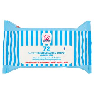 Cotonet Salviette Milleusi Mani e Corpo con Aloe Vera 72 pz