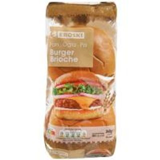 Pan Burger Brioche Eroski, 4 Uds, Paquete 340 G (24880619)
