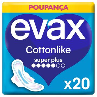 Pensos Higiénicos Cottonlike Super Plus com Abas Evax (emb. 20 un)