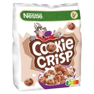 Nestlé Cookie Crisp Zbożowe płatki w kształcie ciasteczek o smaku czekoladowym 375 g