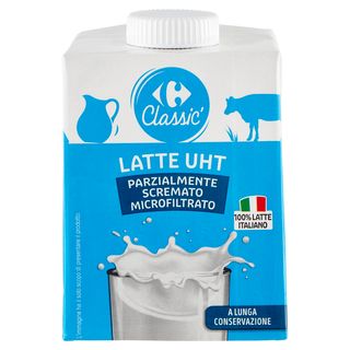Carrefour Classic Latte UHT Parzialmente Scremato Microfiltrato 500 ml