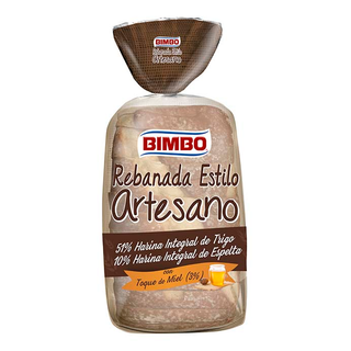 Bimbo pan de molde rebanada estilo artesano integral 550 g