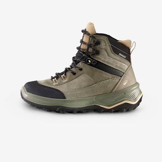 Botas de montaña y trekking impermeables de piel Mujer Forclaz MT100.37 . Verde