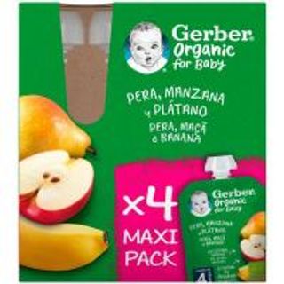 Bolsita De Pera, Manzana Y Plátano Gerber, Pack 4X90 G (25003518)