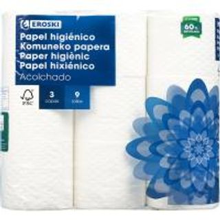 Papel Higiénico Eroski Acolchado 9 Rollos (15696586)