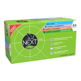 Next cat busta multipack 24x70g tonno gamberetti salmone alici