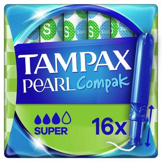 Tampões Pearl Compak Super Com Aplicador Tampax (emb. 16 un)