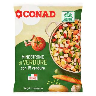 CONAD Minestrone di Verdure con 15 verdure Surgelato 1 kg - 8003160590093