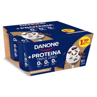 Yogur De Proteínas Desnatado Sabor Stracciatella Danone Pack 4 X 105 G