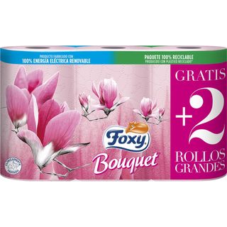 Papel Higiénico Bouquet Color Doble Rollo 3 Capas, Paquete 6 Unidades