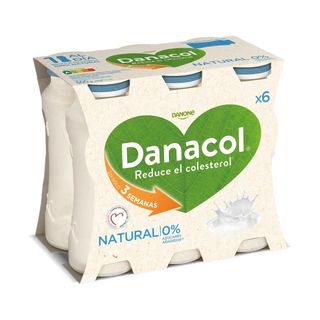 Leche Fermentada Desnatada Edulcorada Sabor Natural Danone 6X100 G.